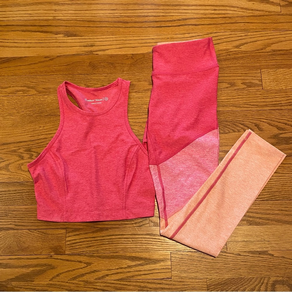 NWT Outdoor Voices Flamingo/ Rose/ Clay Leggings
